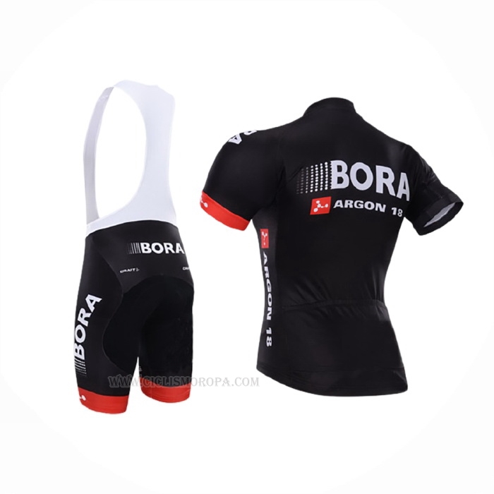 2015 Ropa Ciclismo Bora Negro Mangas Corta y Culotte Corto